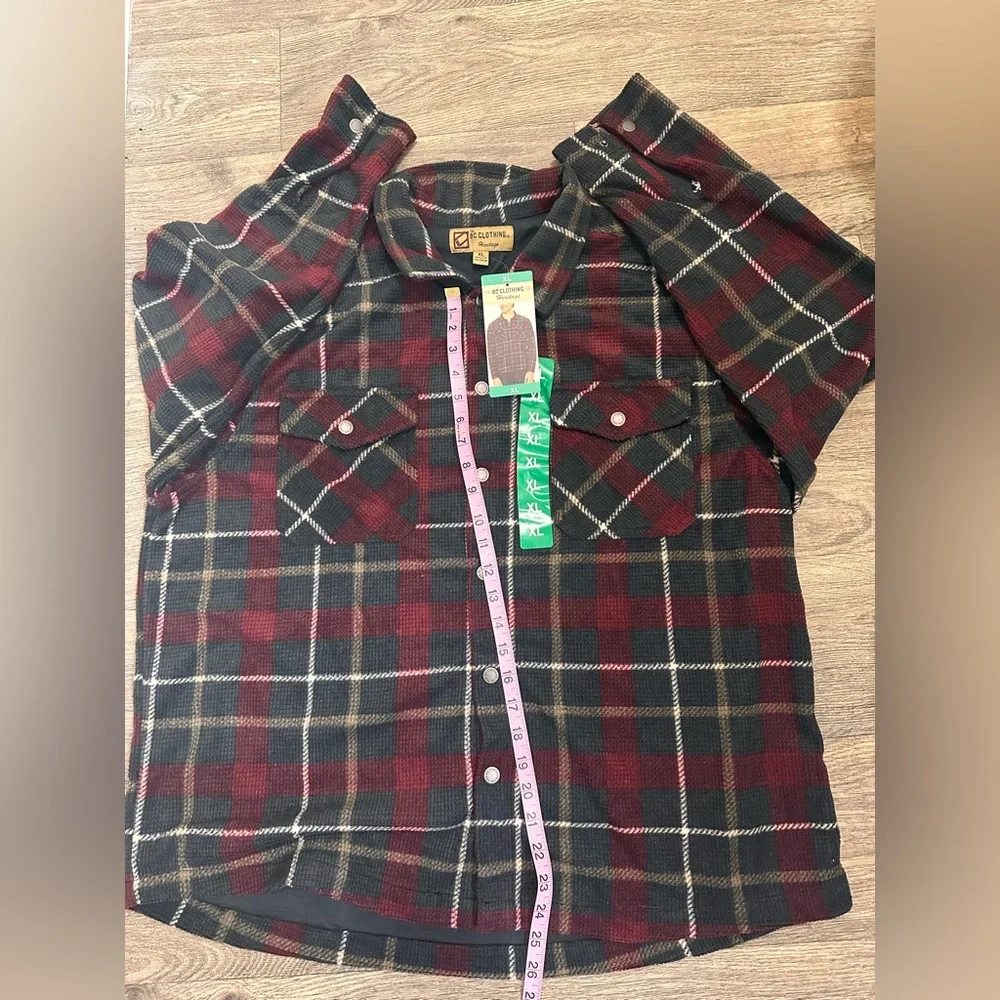 NWT BC Clothing Men's Textured Flannel Button Cuffs Branded Buttons Heavyweight - Picture 5 of 14
